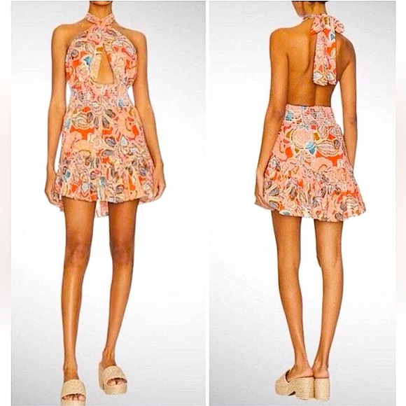 Misa Los Angeles Dresses & Skirts - NWT Misa Los Angeles Tula Floral Poplin Halter Mini Dress